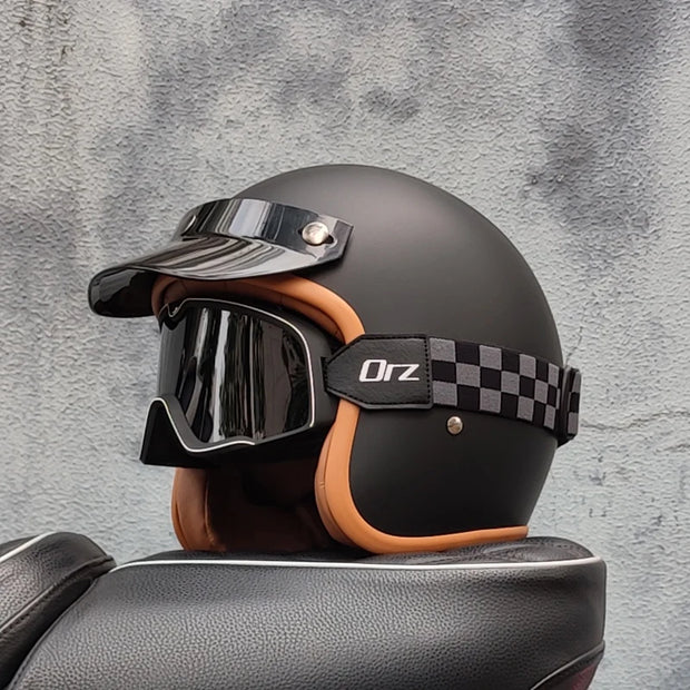 Retro-Style Motorcycle Half Helmet