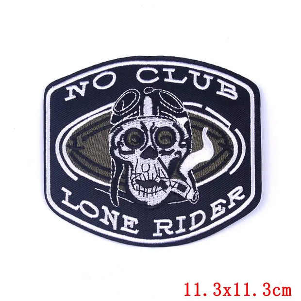 "Ride Hard" Embroidered Biker Patch Set – Iron-On Motorcycle Badges for Jackets, Vests & Gearheads