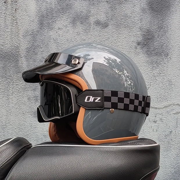 Retro-Style Motorcycle Half Helmet