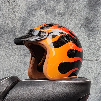 Retro-Style Motorcycle Half Helmet