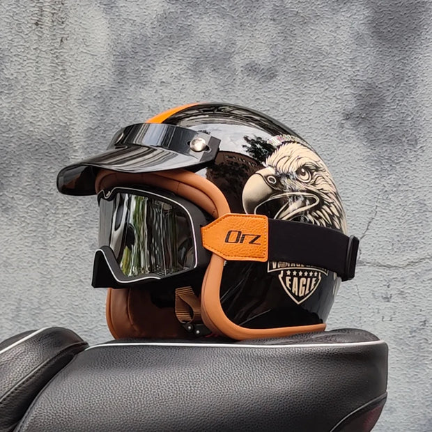 Retro-Style Motorcycle Half Helmet