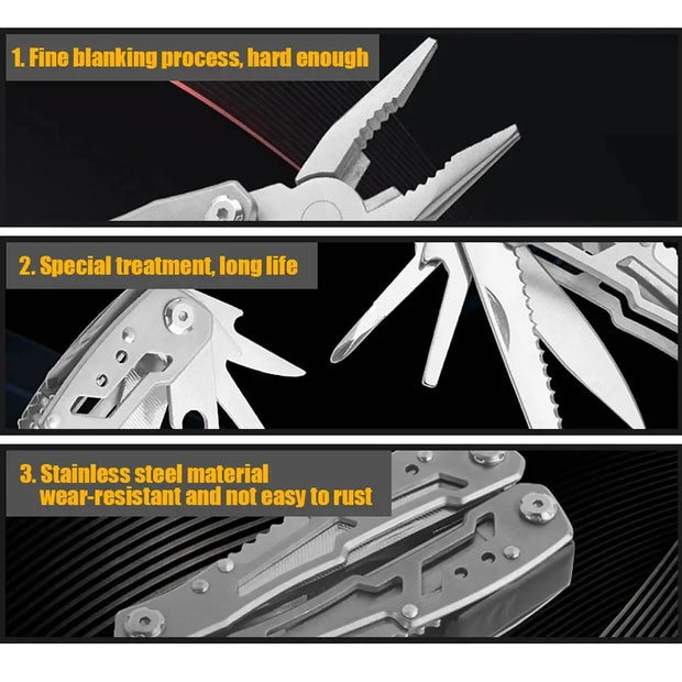 Compact Stainless Steel Multi-Function 12-in-1 Tool
