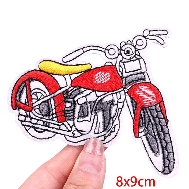 "Ride Hard" Embroidered Biker Patch Set – Iron-On Motorcycle Badges for Jackets, Vests & Gearheads