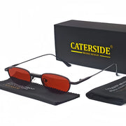 CaterSide Slim Oval Punk Sunglasses – UV400 Polarized Eyewear for Riders
