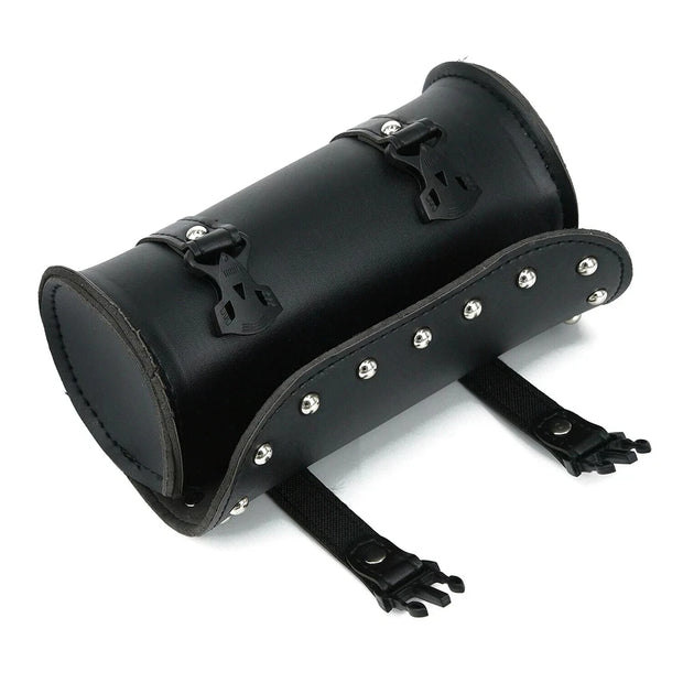 Motorcycle Fork Bag – PU Leather Saddlebag Tool Roll Storage Pouch