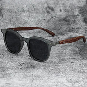 Vintage Biker-Style Sunglasses | UV400 Retro Rider Shades with Wood-Texture Arms