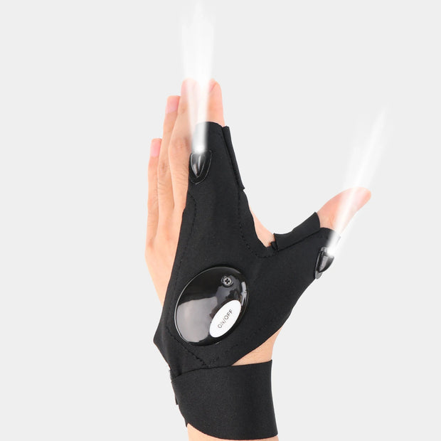 LED Flashlight Gloves – Waterproof Fingerless Gloves for Night Work, Engineering and more