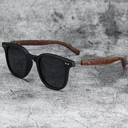 Vintage Biker-Style Sunglasses | UV400 Retro Rider Shades with Wood-Texture Arms