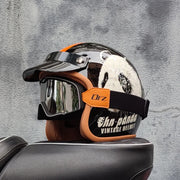 Retro-Style Motorcycle Half Helmet