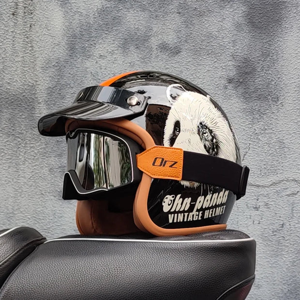 Retro-Style Motorcycle Half Helmet