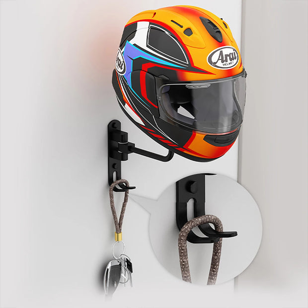 Motorcycle Helmet Rack Wall Mount – Metal Display Hanger Stand for Helmets & Gear
