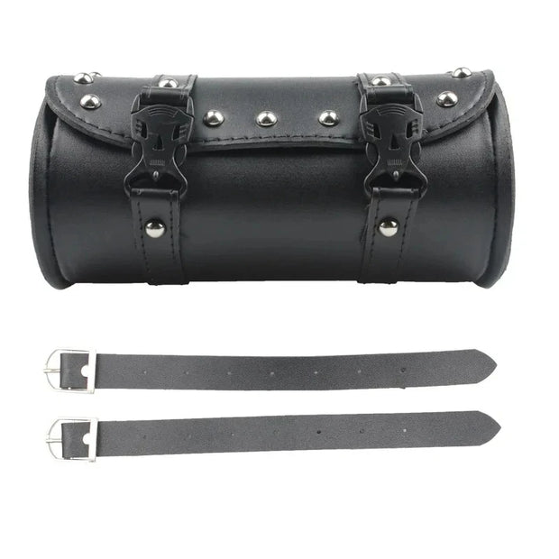 Motorcycle Fork Bag – PU Leather Saddlebag Tool Roll Storage Pouch