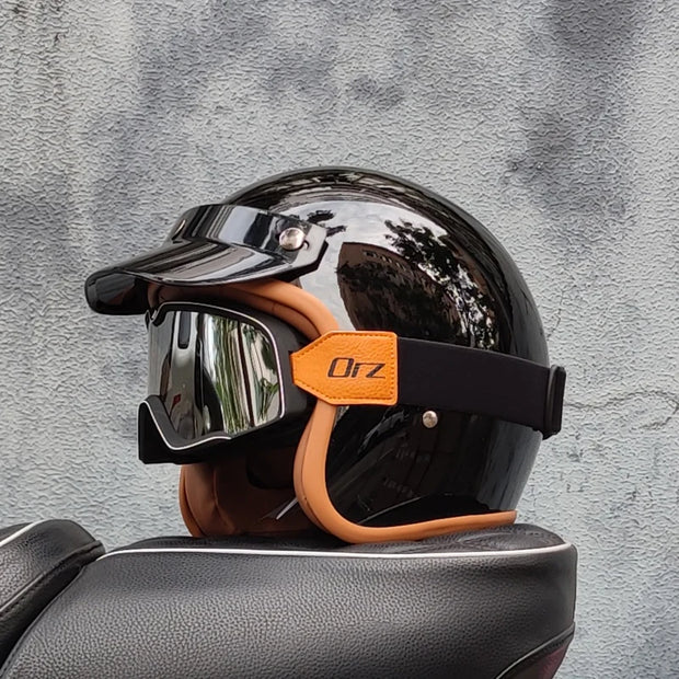 Retro-Style Motorcycle Half Helmet