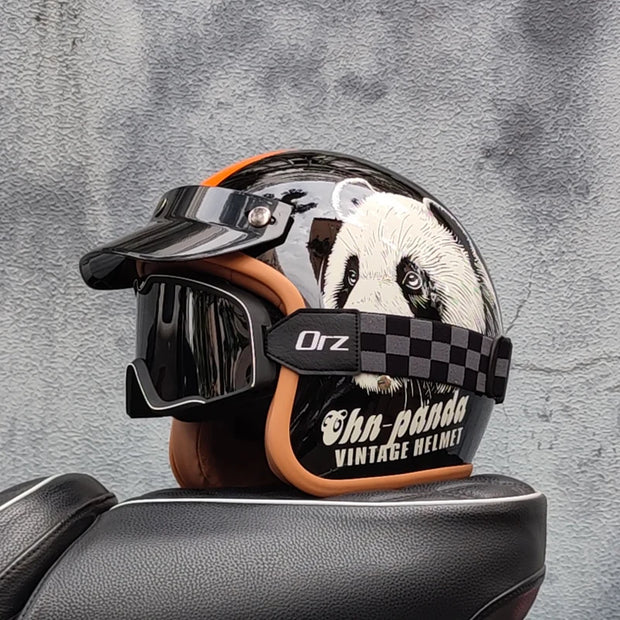 Retro-Style Motorcycle Half Helmet