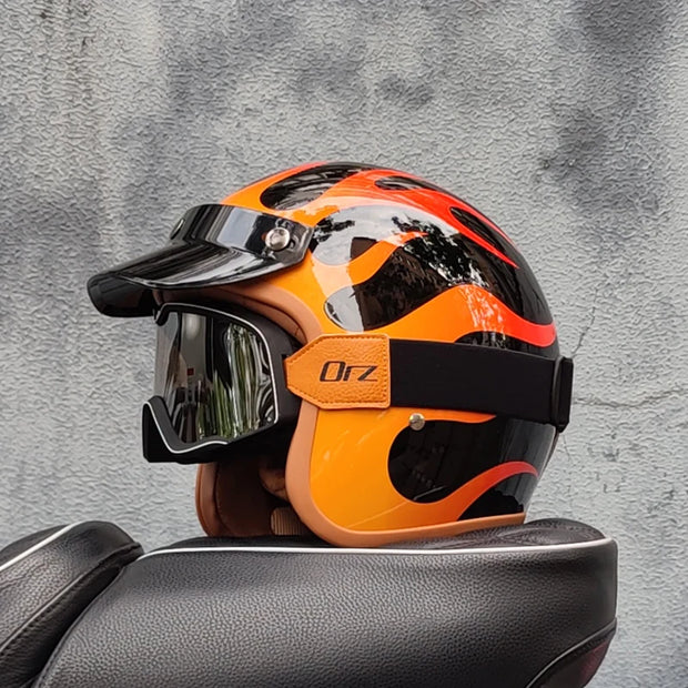 Retro-Style Motorcycle Half Helmet