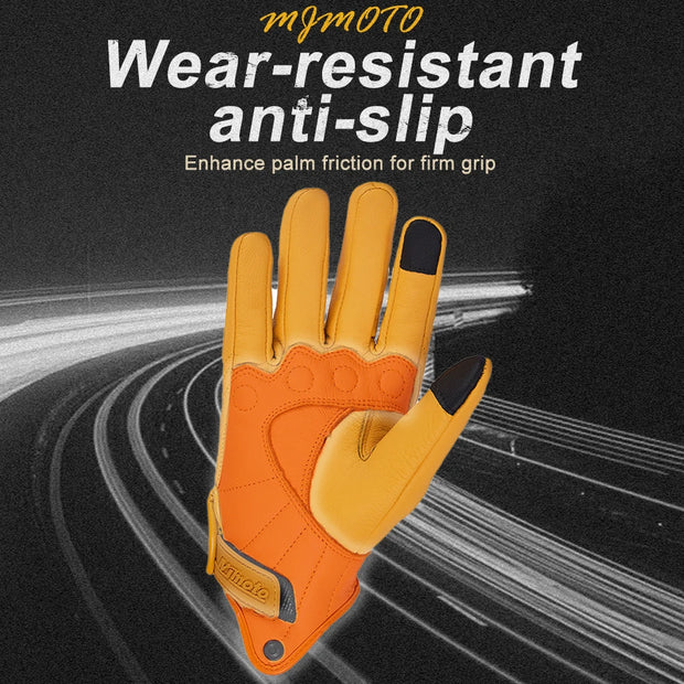 MJMOTO Tactical Goat Leather Riding Gloves