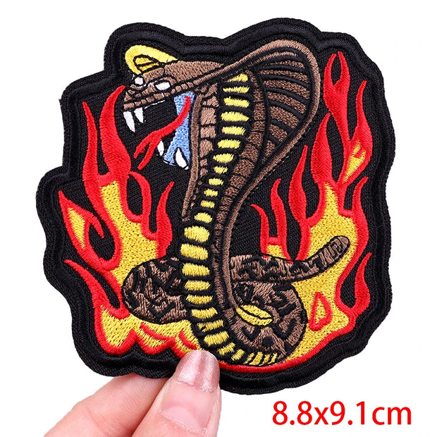 "Ride Hard" Embroidered Biker Patch Set – Iron-On Motorcycle Badges for Jackets, Vests & Gearheads