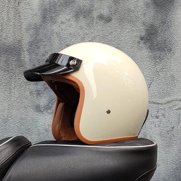 Retro-Style Motorcycle Half Helmet