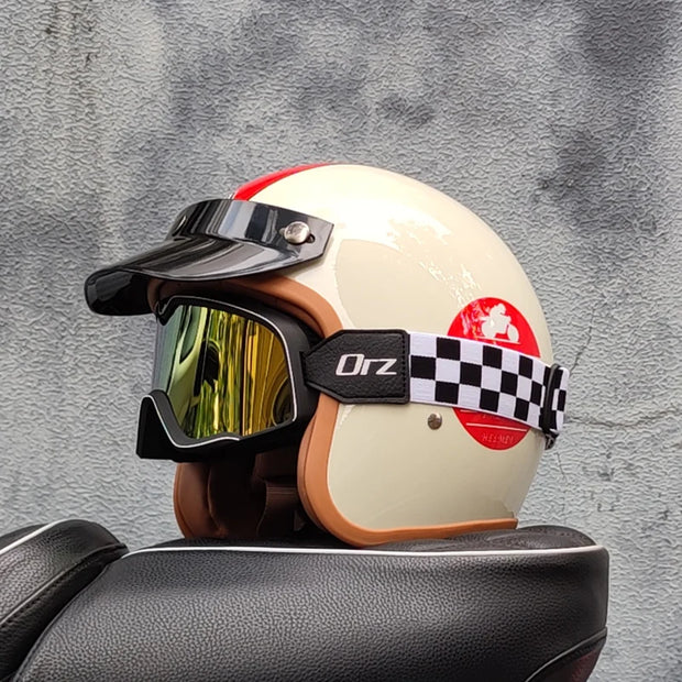Retro-Style Motorcycle Half Helmet