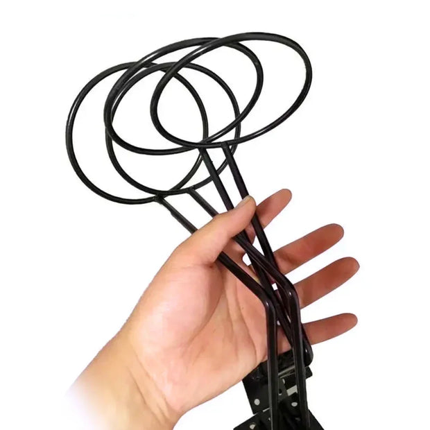 Wall-Mount Motorcycle Helmet Rack – Black Steel Holder for Hats, Helmets, Coats