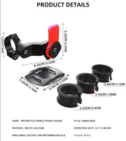 Motorcycle & Bicycle Phone Mount – 360° Handlebar Holder