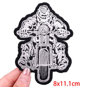 "Ride Hard" Embroidered Biker Patch Set – Iron-On Motorcycle Badges for Jackets, Vests & Gearheads
