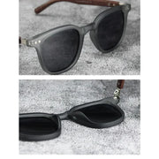 Vintage Biker-Style Sunglasses | UV400 Retro Rider Shades with Wood-Texture Arms