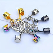 Metal Engine Piston Keychain – Motorcycle & Car Accessory Pendant – Zinc Alloy – Creative Auto Gift