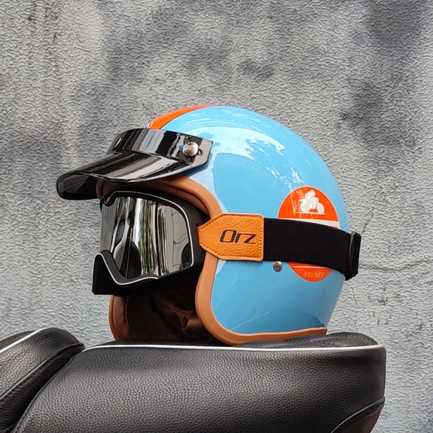 Retro-Style Motorcycle Half Helmet