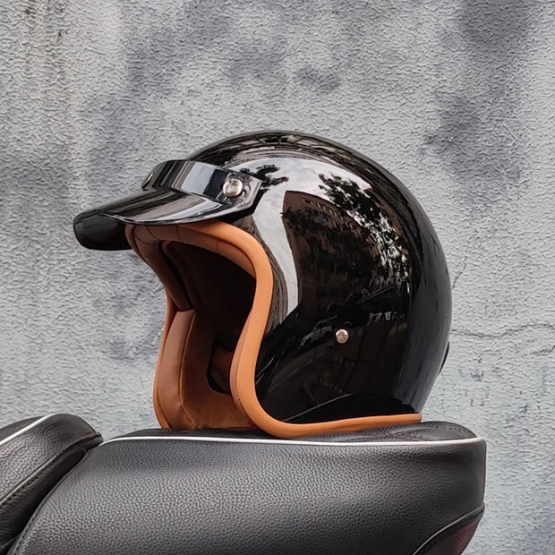 Retro-Style Motorcycle Half Helmet