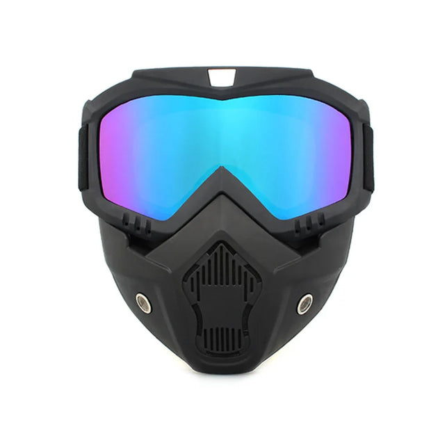Full Face Motorcycle Goggle Mask – Anti-Fog Dustproof Riding Goggles with Removable Face Shield