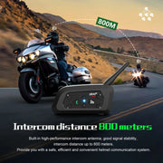 EJEAS V6 PRO+ Bluetooth Motorcycle Intercom 800M Range | Waterproof 6-Rider Headset | Helmet Speaker System