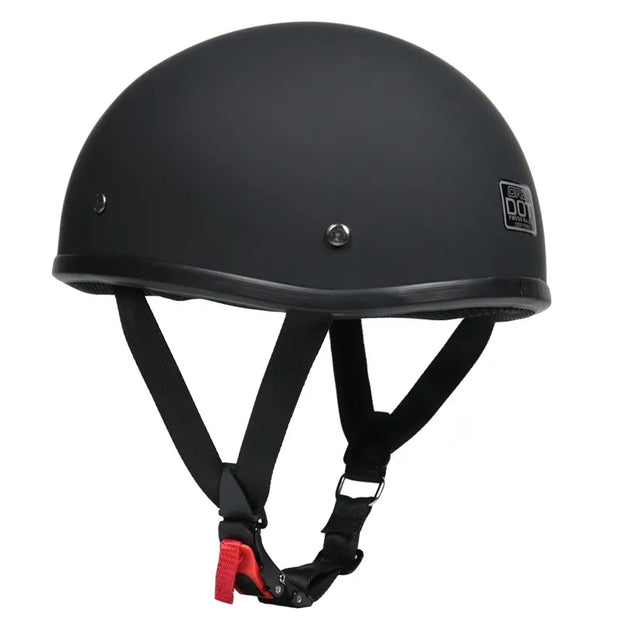 Low Riders MC Retro Half Helmet – Matte Black Cruiser Shell