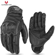 ALPINES FOX Vintage Leather Motorcycle Gloves
