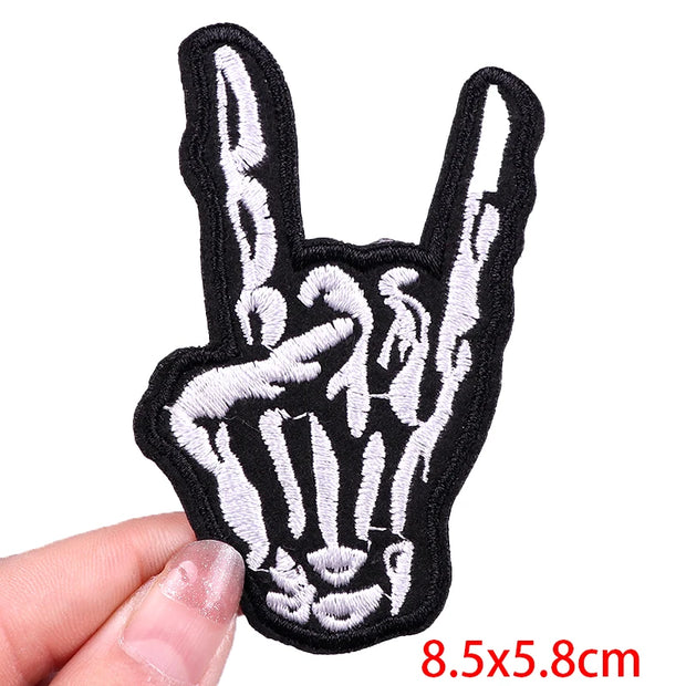 "Ride Hard" Embroidered Biker Patch Set – Iron-On Motorcycle Badges for Jackets, Vests & Gearheads