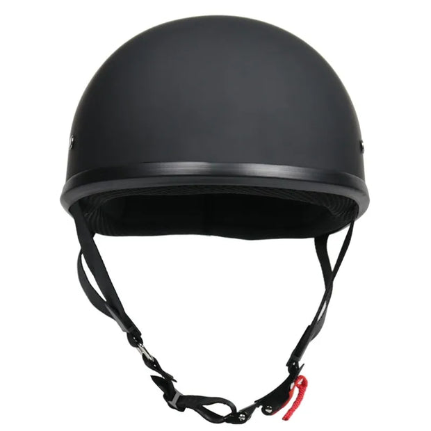 Low Riders MC Retro Half Helmet – Matte Black Cruiser Shell