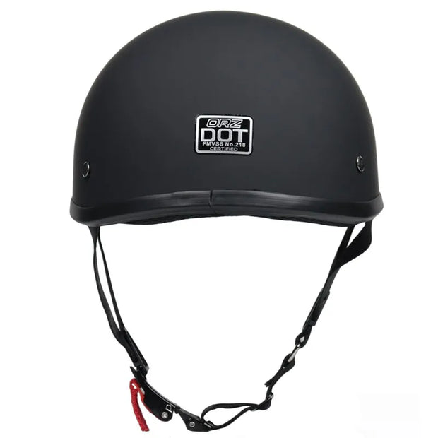 Low Riders MC Retro Half Helmet – Matte Black Cruiser Shell