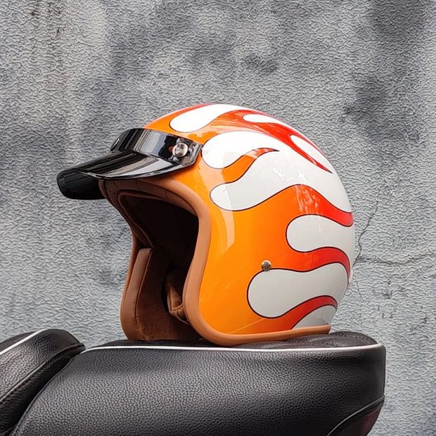 Retro-Style Motorcycle Half Helmet