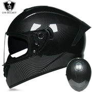 Full Face Racing Helmet – Winter Warm, Double Visor Motorcycle Helmet for Men & Women