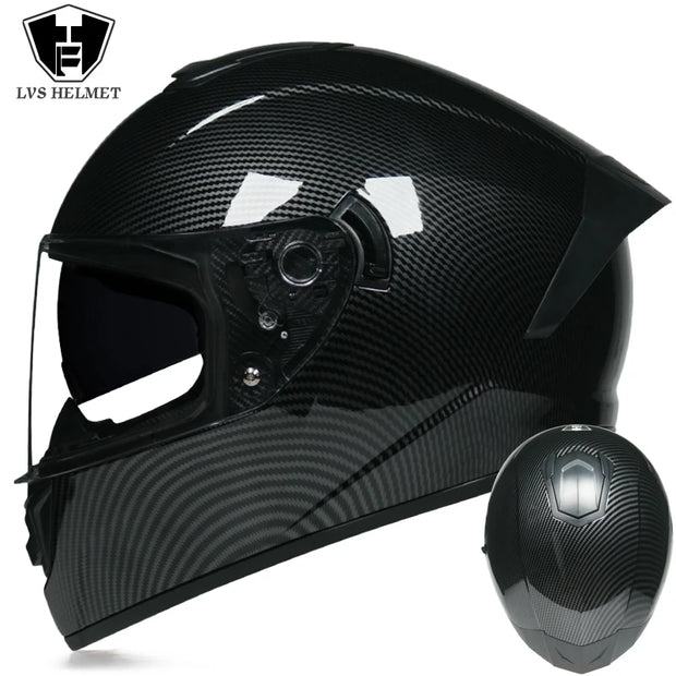 Full Face Racing Helmet – Winter Warm, Double Visor Motorcycle Helmet for Men & Women