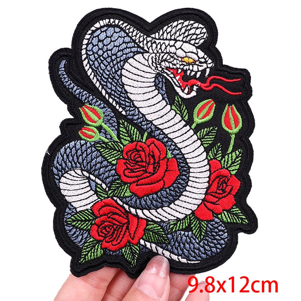 "Ride Hard" Embroidered Biker Patch Set – Iron-On Motorcycle Badges for Jackets, Vests & Gearheads