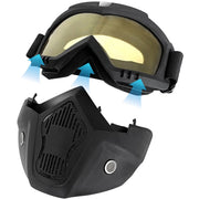 Full Face Motorcycle Goggle Mask – Anti-Fog Dustproof Riding Goggles with Removable Face Shield