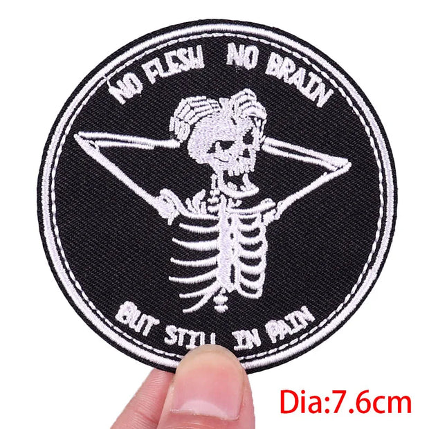 "Ride Hard" Embroidered Biker Patch Set – Iron-On Motorcycle Badges for Jackets, Vests & Gearheads