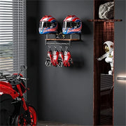 Motorcycle Helmet Wall Mount Wooden Shelf