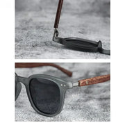 Vintage Biker-Style Sunglasses | UV400 Retro Rider Shades with Wood-Texture Arms