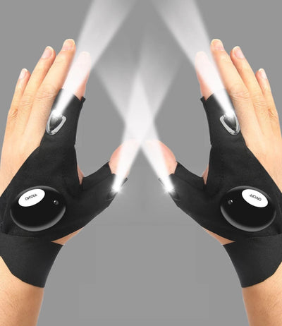 LED Flashlight Gloves – Waterproof Fingerless Gloves for Night Work, Engineering and more