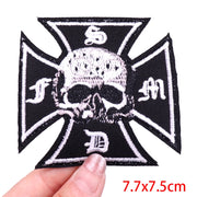 "Ride Hard" Embroidered Biker Patch Set – Iron-On Motorcycle Badges for Jackets, Vests & Gearheads