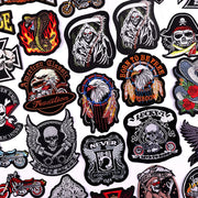 "Ride Hard" Embroidered Biker Patch Set – Iron-On Motorcycle Badges for Jackets, Vests & Gearheads