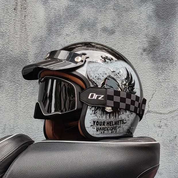 Retro-Style Motorcycle Half Helmet
