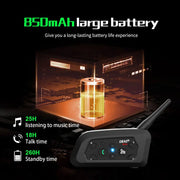 EJEAS V6 PRO+ Bluetooth Motorcycle Intercom 800M Range | Waterproof 6-Rider Headset | Helmet Speaker System